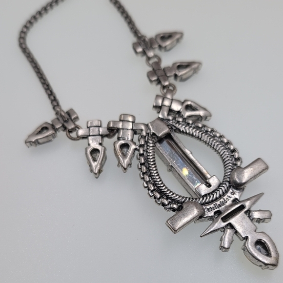 Stella & Dot Silver Black Abstract Owl Pendant Necklace - Picture 4 of 7